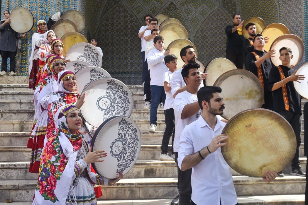 طنین نوای دف‌نوازان در منطقه نمونه ملی گردشگری بش قارداش بجنورد